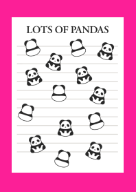 LOTS OF PANDAS NOTEBOOK-HOT PINK