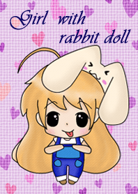 Girl with rabbit doll