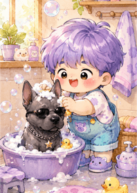 Piboon Puppy Bath Time