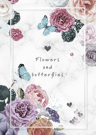 Flower, Butterfly and Marble3 White01_2