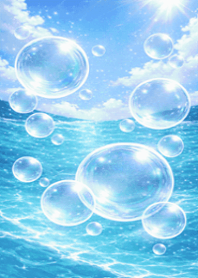 Aqua Blue Wave Bubbles