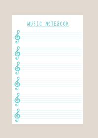 MINT GREEN COLOR MUSICAL NOTES-BEIGE