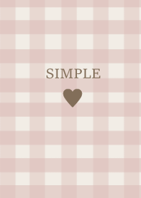 SIMPLE HEART /check pinkbrown