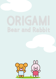 ORIGAMI Bear and Rabbit blue
