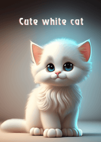かわいい子猫白猫ショートヘア