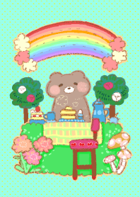 Rainbow bear picnic