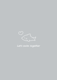 Shark and Heart -gray-