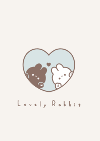 กระต่ายและหัวใจ | light blue beige