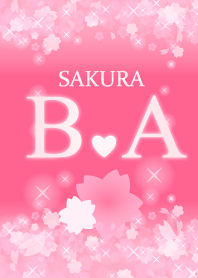 B&A イニシャル 運気UP!かわいい桜デザイン
