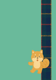 Cool Shiba Inu03 on blue green