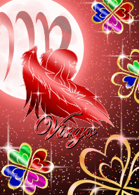 Virgo -four Leaf Clover Moon Red-