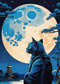Cat under the Moon 6C6B92