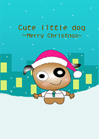 Cute little dog Christmas joy