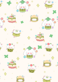 Long-eared rabbit with lotus leaf2