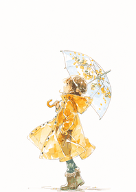 Pink Mimosa Umbrella Girl