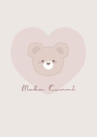 もこくま 2 ハート #ピンクベージュ