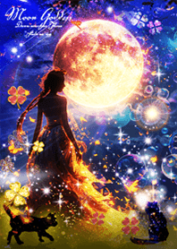 Moon goddess and cat: Increased luck2*