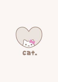 ねこリボン[くすみベージュ]