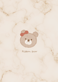 Fashionable ribbon bear beige02_2