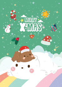 Merry Christmas Sky Rainbow Green