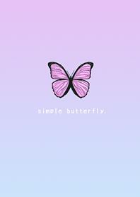 SIMPLE BUTTERFLY - pink / light blue
