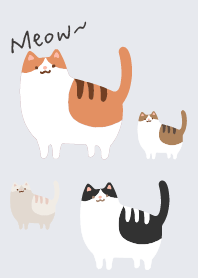 貓咪大集合(淡灰色)