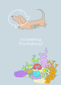 swimming Dachshund-海の生きもの-