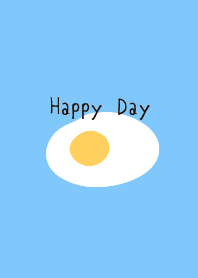 Fried egg and light blue theme