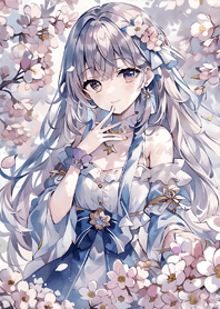 ピンクの桜の女の子