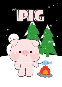 Pig In Winter Season