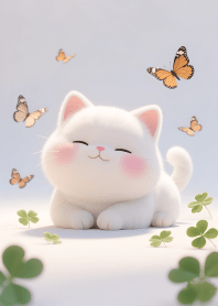 Cute little cat with a lucky clover 2 JP