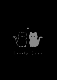 Lovely Cats (line)/ black,grayline
