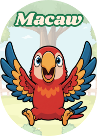 鮮やかなコンゴウインコ (白黒 03)