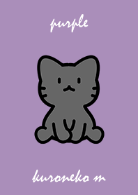 sitting black cat M purple.