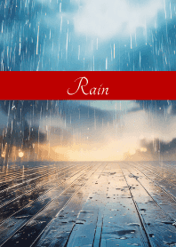 Rainy Road on red & beige