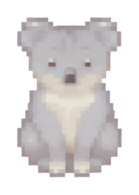 Koala Pixel Art Theme  BW 03