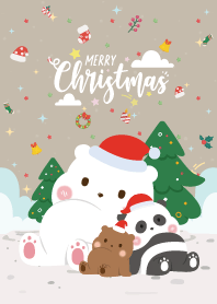 Merry Christmas Love Bear Brown