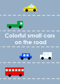 Colorful small cars on the road