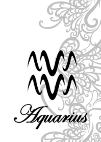 水瓶座线条艺术 1 白色