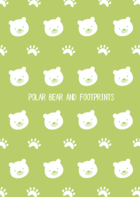 POLAR BEAR AND FOOTPRINTS/LEAF GREEN