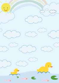 sunny day and the yellow duck