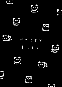 Small Panda pattern-black white.