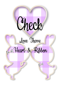 Check Love Theme Heart & Ribbon-PURPLE-