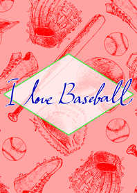 I Love Baseball-Red-