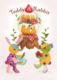 テディ＆ラビット【sweets】#水彩タッチ