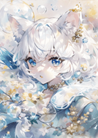 Silver haired cat fairy