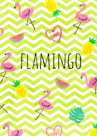 Tropical Flamingo-green wave-