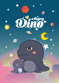 Angry Dino Cloud Galaxy Navy Blue