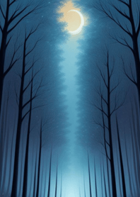 Mountain, Sea, and Moonlit Night 077917