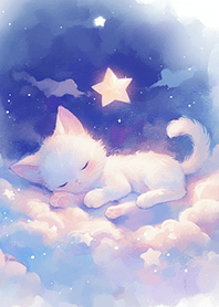 寶貝晚安の睡睡白貓❤